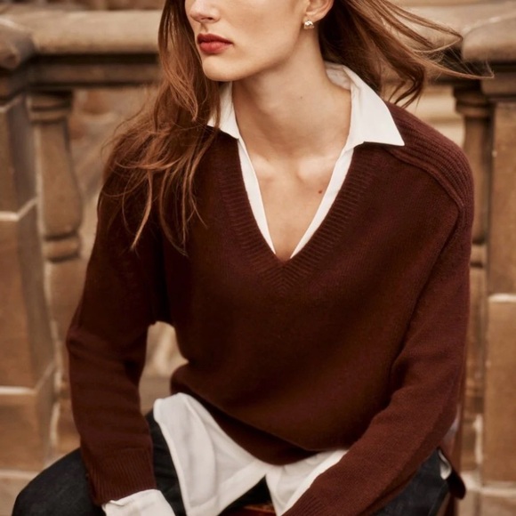 Brochu Walker Sweaters - Brochu Walker PRE-LAYERED, RESPONSIBLY SOURCED CASHMERE Chocolate/white Sweater